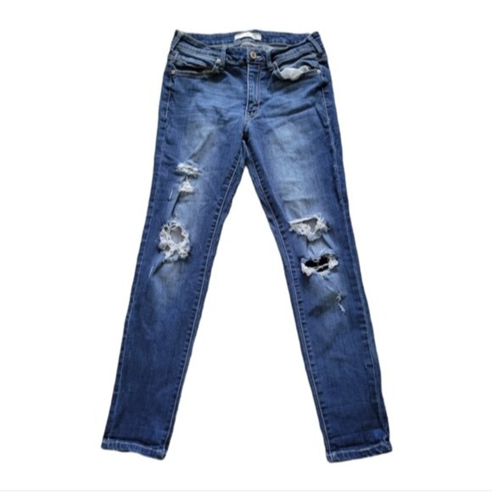Kancan Mid Rise Distressed Skinny Jeans Size 28